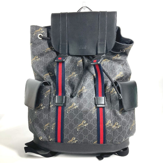GUCCI Backpack 495563 GG Supreme Canvas black GG Supreme Sherry line