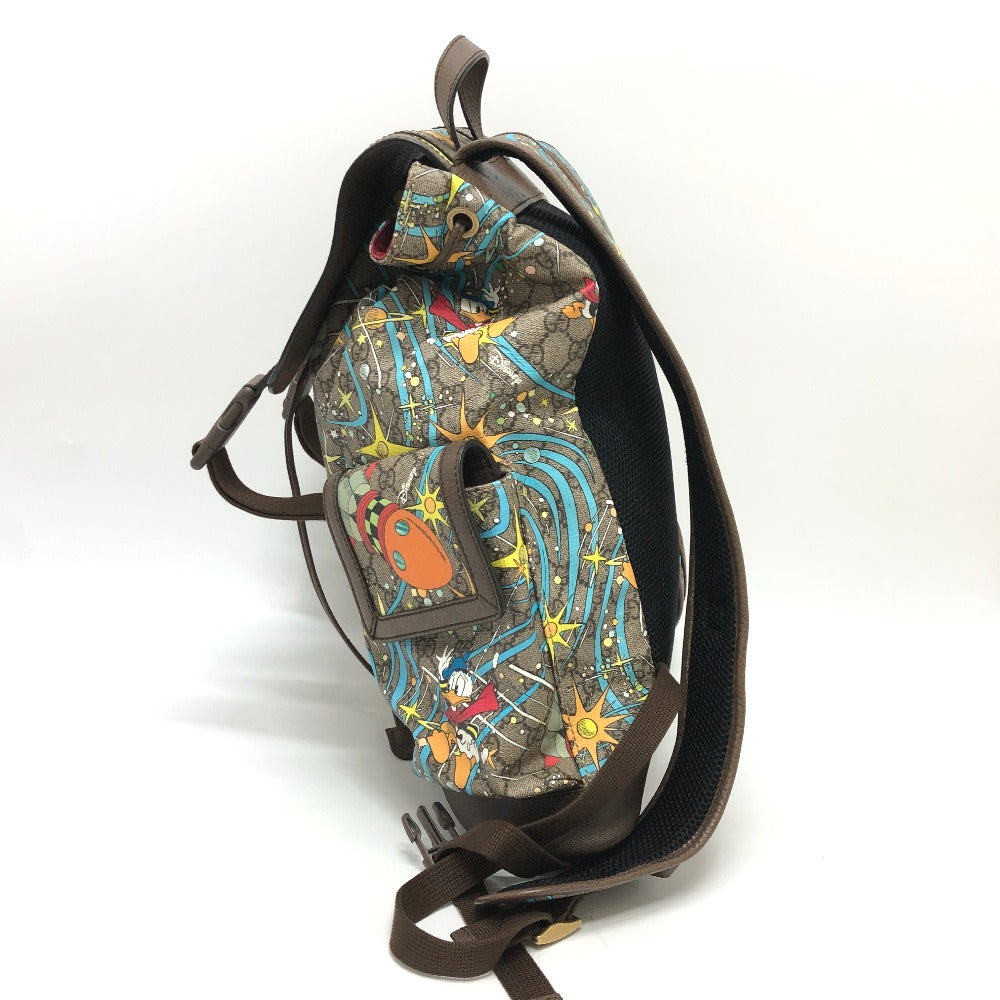 GUCCI Backpack 645051 GG Supreme Canvas Beige x brown x blue GG Supreme Donald Duck DISNEY
