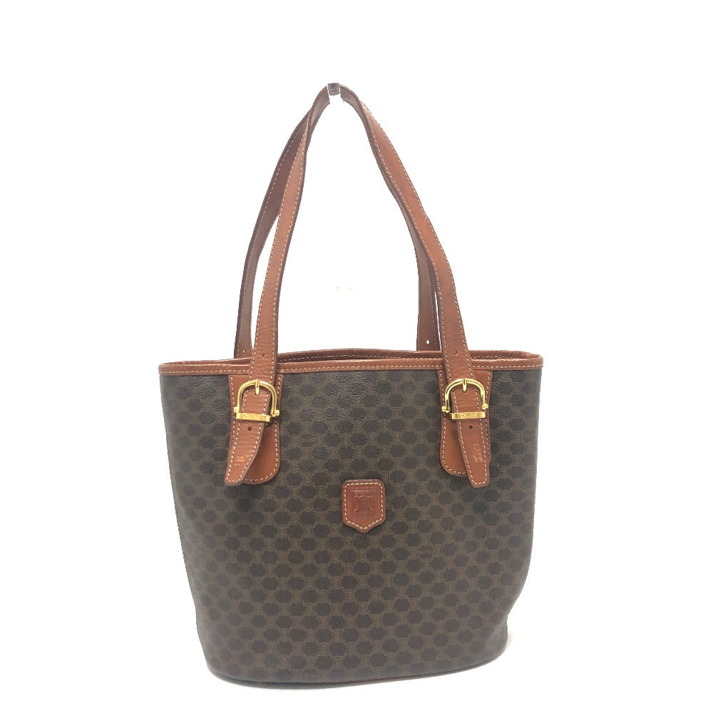 CELINE Tote Bag PVC / Leather Brown Macadam Bucket Type Women