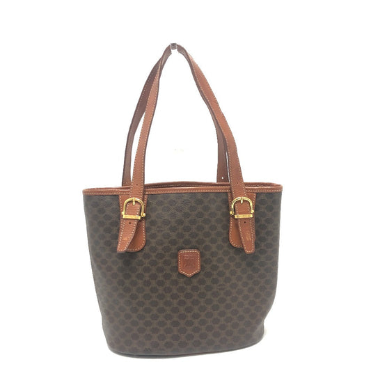 CELINE Tote Bag PVC / Leather Brown Macadam Bucket Type Women