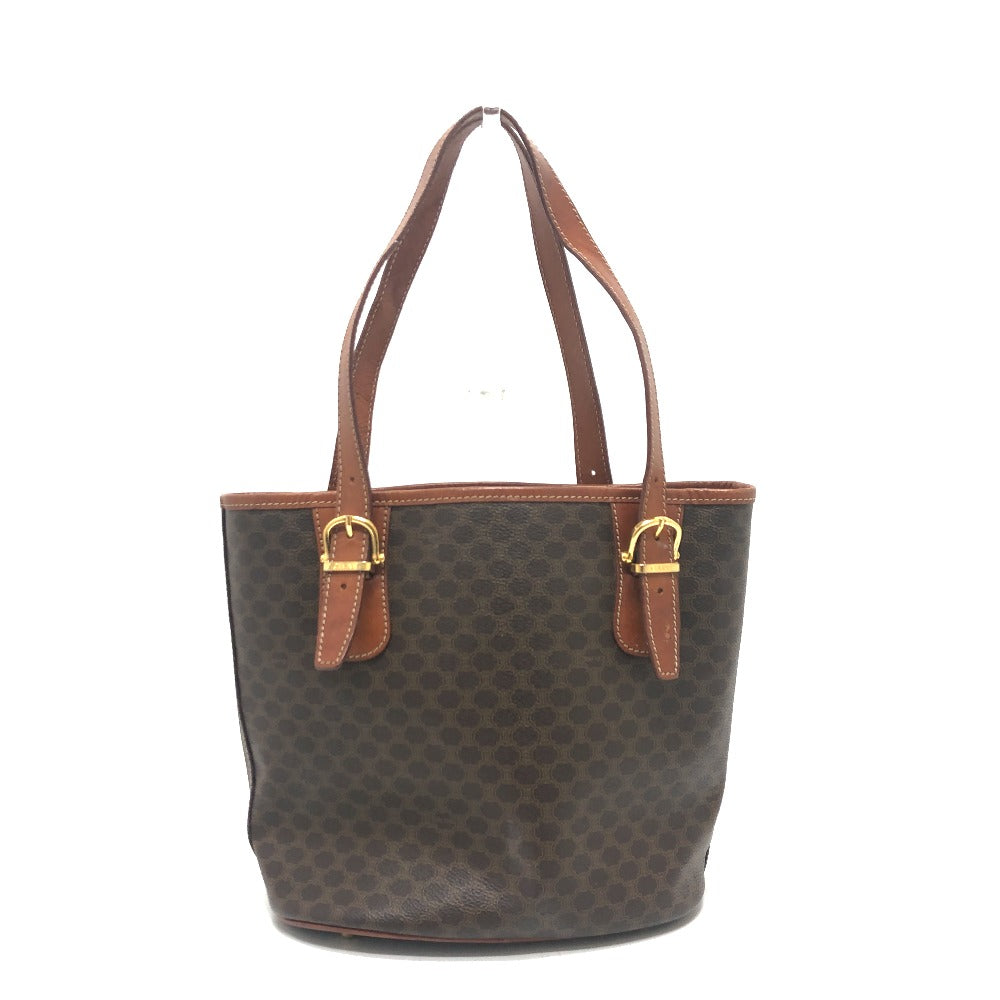 CELINE Tote Bag PVC / Leather Brown Macadam Bucket Type Women