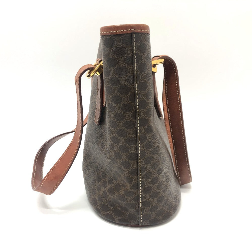 CELINE Tote Bag PVC / Leather Brown Macadam Bucket Type Women