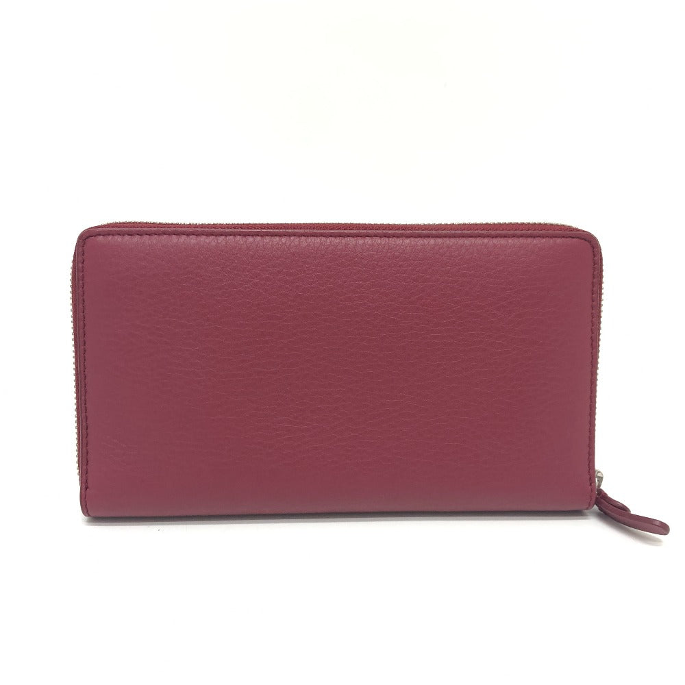 BALENCIAGA Long Wallet Purse 516362 leather Red logo Everyday Continental unisex(Unisex)