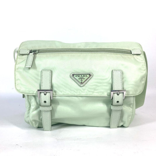 PRADA Shoulder Bag 1BD953 Nylon green Triangle logo plate Re-Nylon Women
