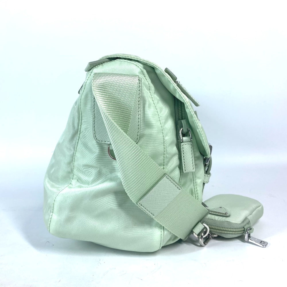 PRADA Shoulder Bag 1BD953 Nylon green Triangle logo plate Re-Nylon Women