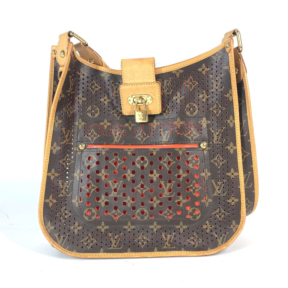 LOUIS VUITTON Shoulder Bag Monogram canvas Brown x orange Monogram Perfo Punching Musette Women