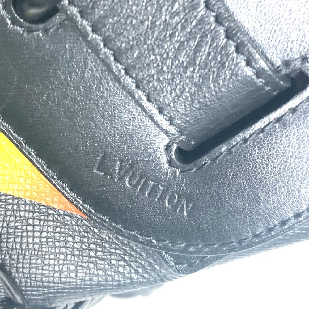 LOUIS VUITTON Handbag M30339 Taiga Leather black Taiga rainbow Steamer PM mens