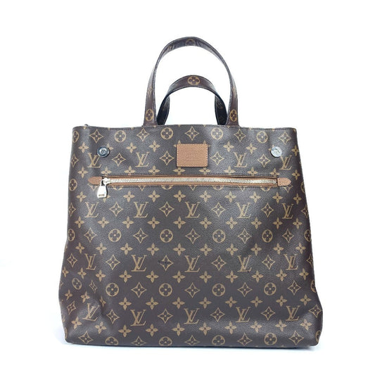 LOUIS VUITTON Shoulder Bag Taurillon Clemence Leather, Monogram Canvas Brown Monogram Cuir Tote EW mens