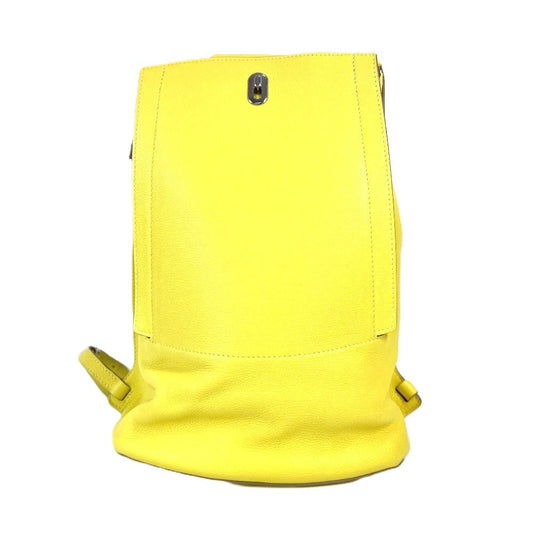 HERMES Backpack leather yellow Sac A Dos unisex(Unisex)