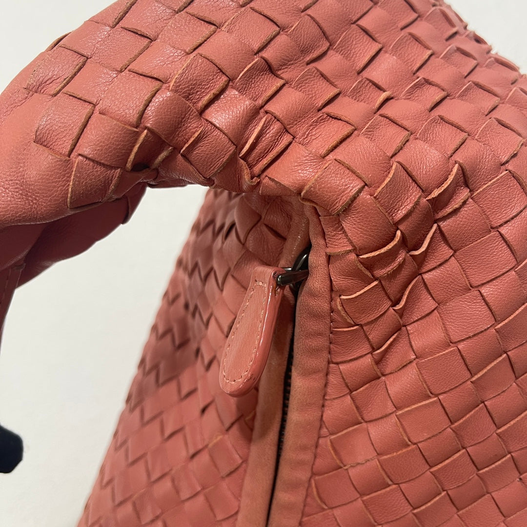 Bottega Veneta Belly Hobo Intrecciato Coral Orange Leather Small 40cm