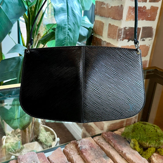 LOUIS VUITTON Demi-Lune Black Epi Leather Shoulder Bag