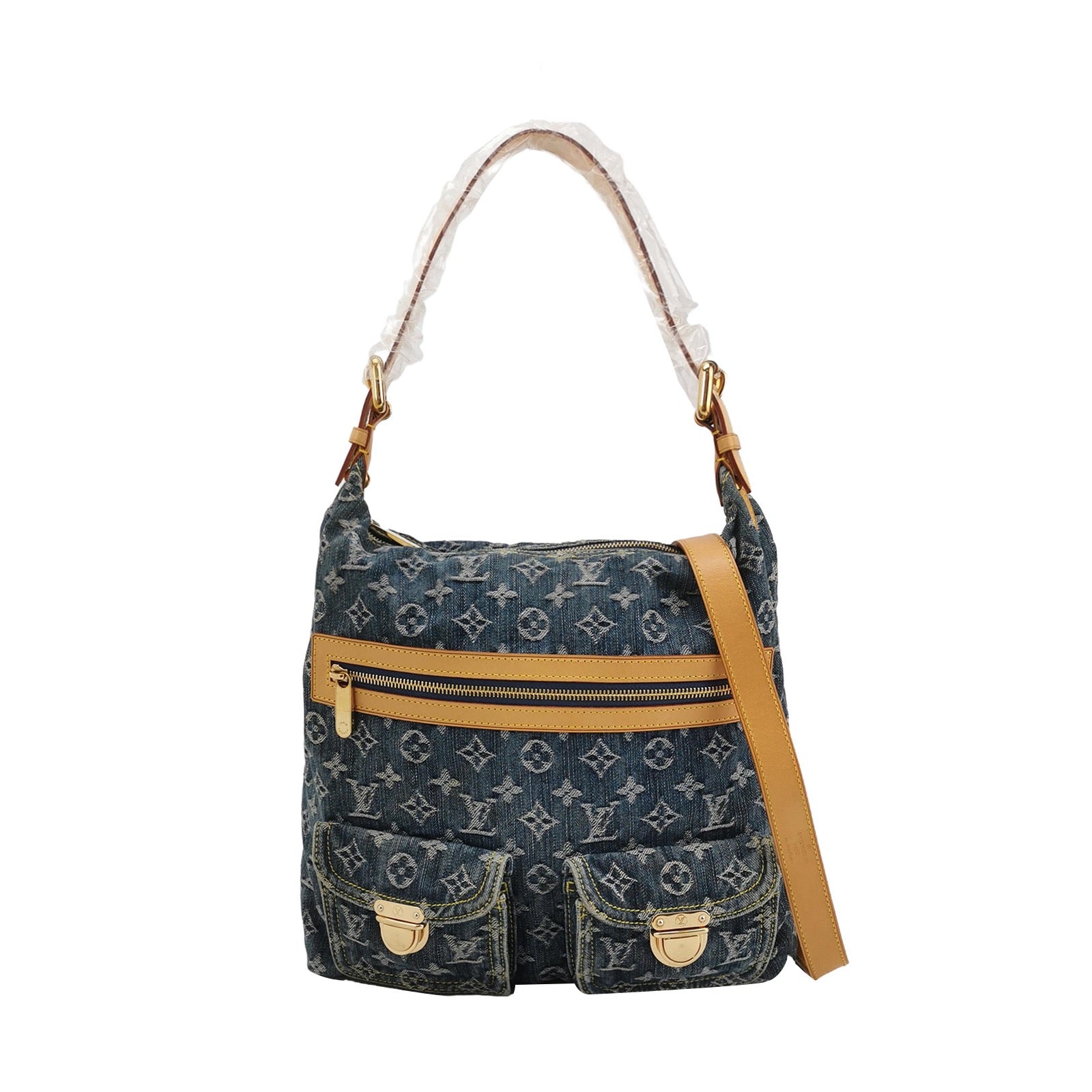 Louis Vuitton Monogram Blue Denim Baggy GM Large Shoulder Bag