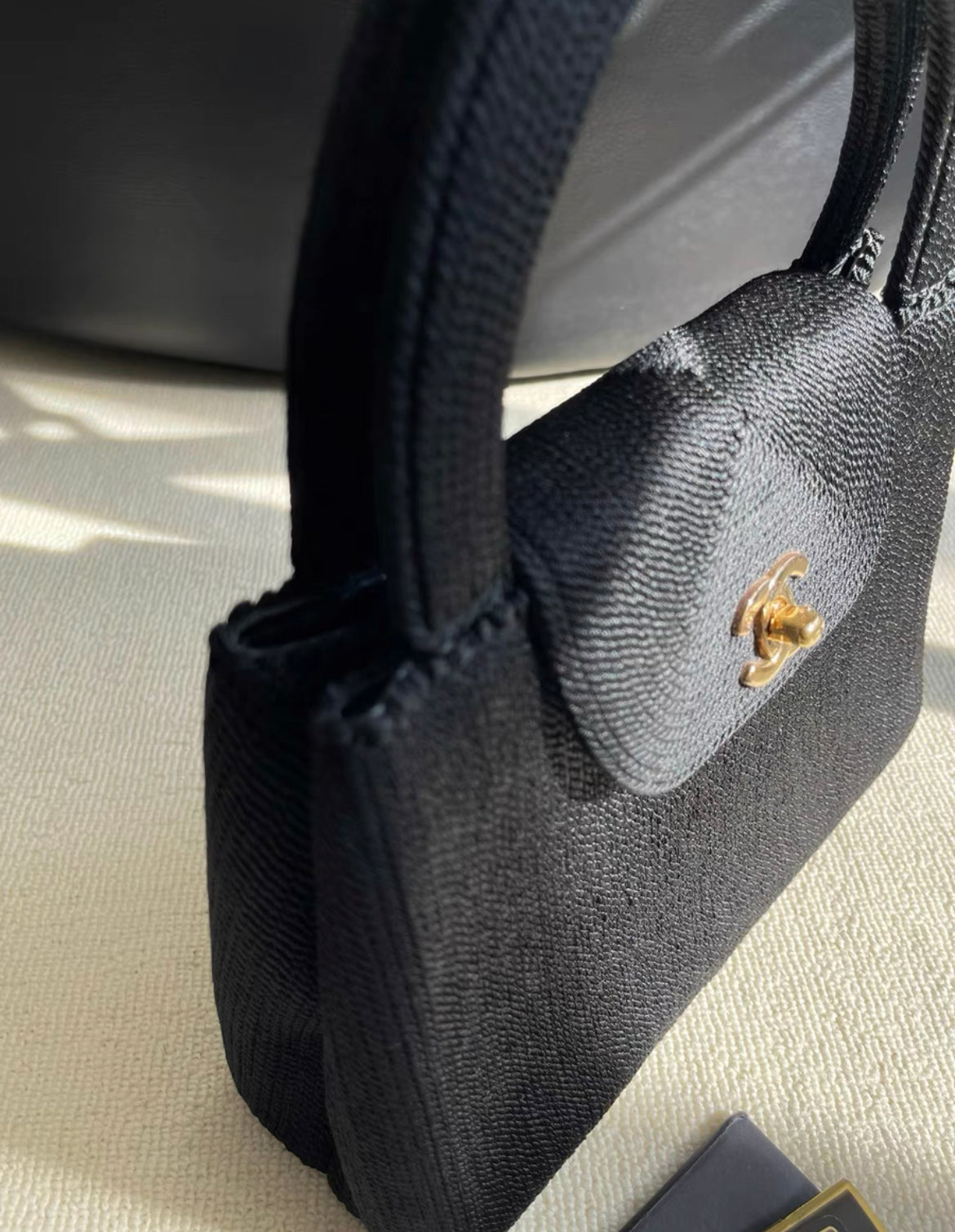 CHANEL ROPED SILK RAFFIA MINI KELLY BAG EVENING 1997 24K GOLD HARDWARE