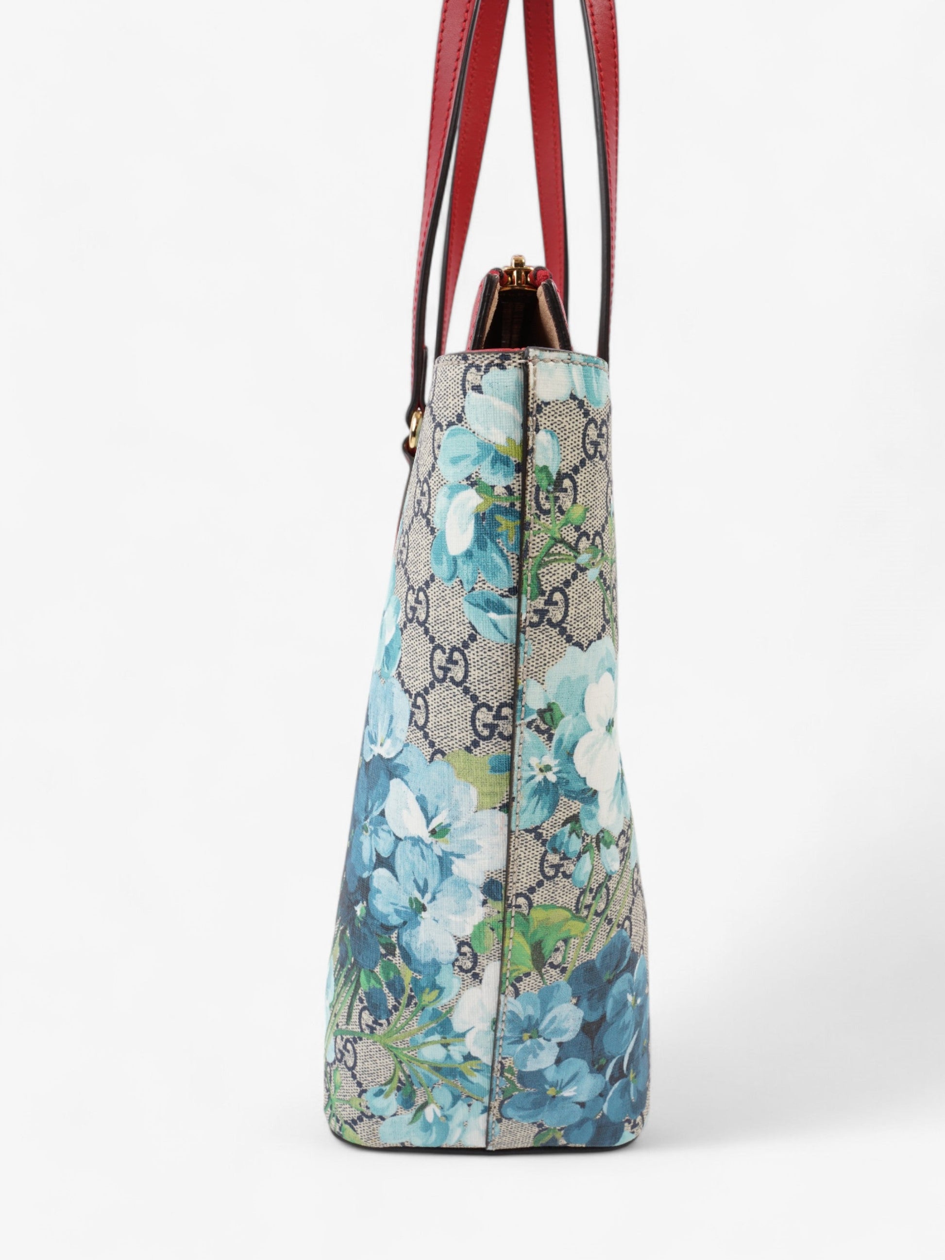 Gucci Linea A Zip Tote GG Supreme / GG Bloom / Red Coated Canvas Medium