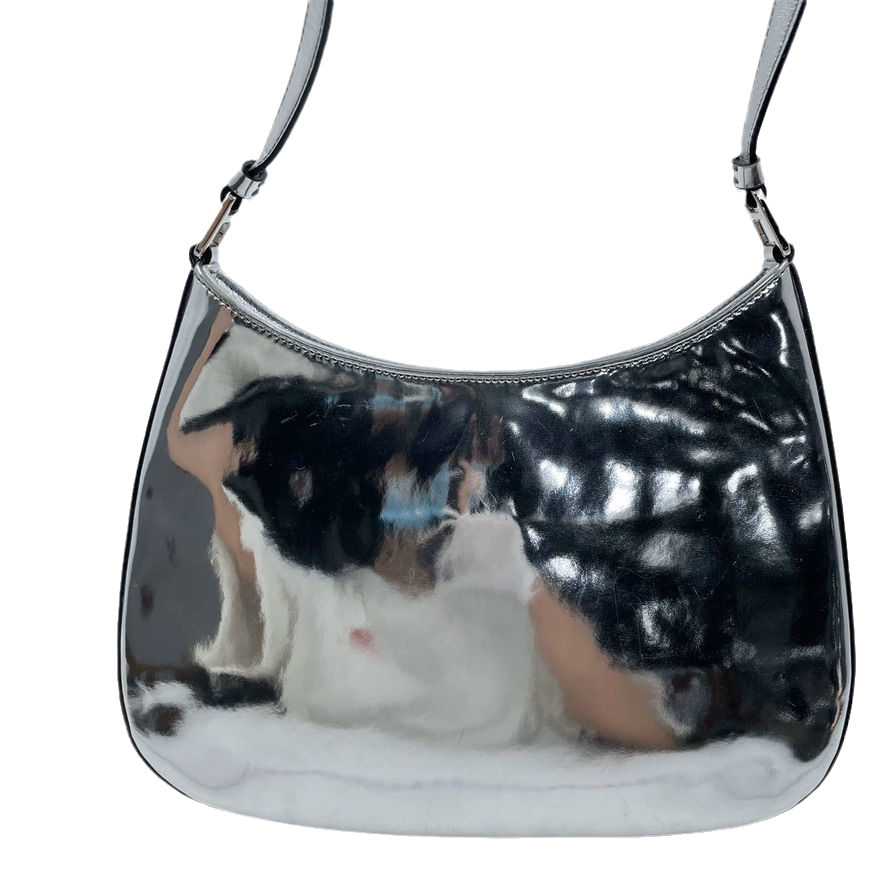 Prada Cleo Silver leather shoulder bag - Style 2