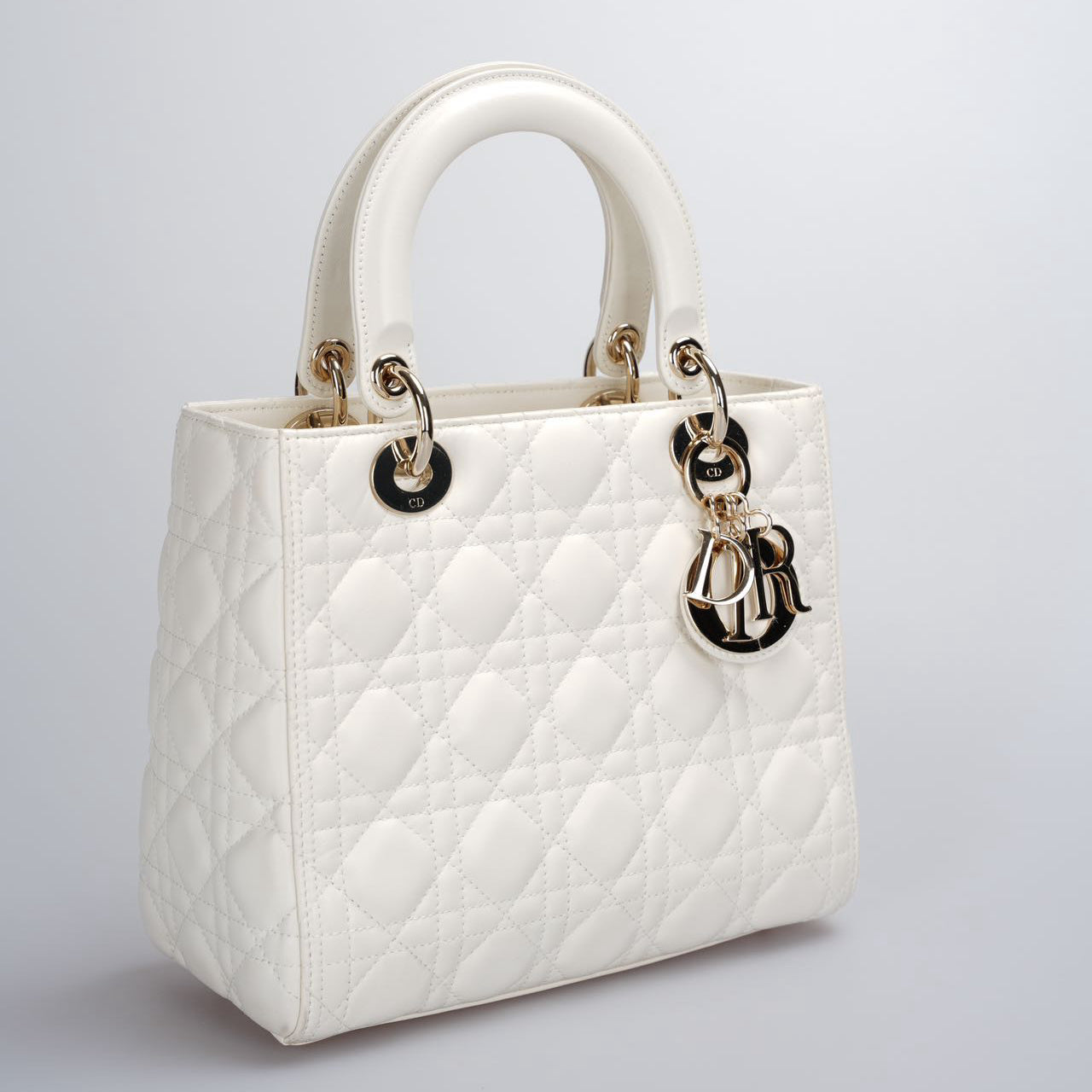 Christian Dior White Lady Dior Medium Bag