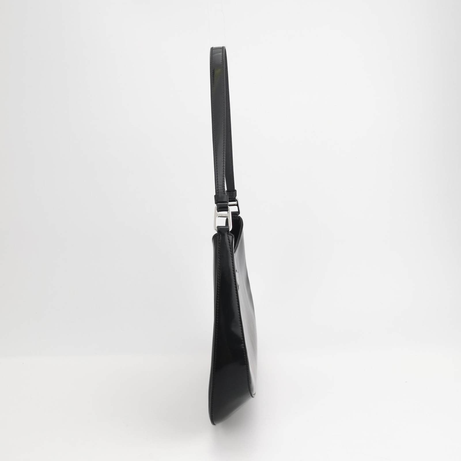 Prada Cleo Black Smooth Leather Shoulder Bag