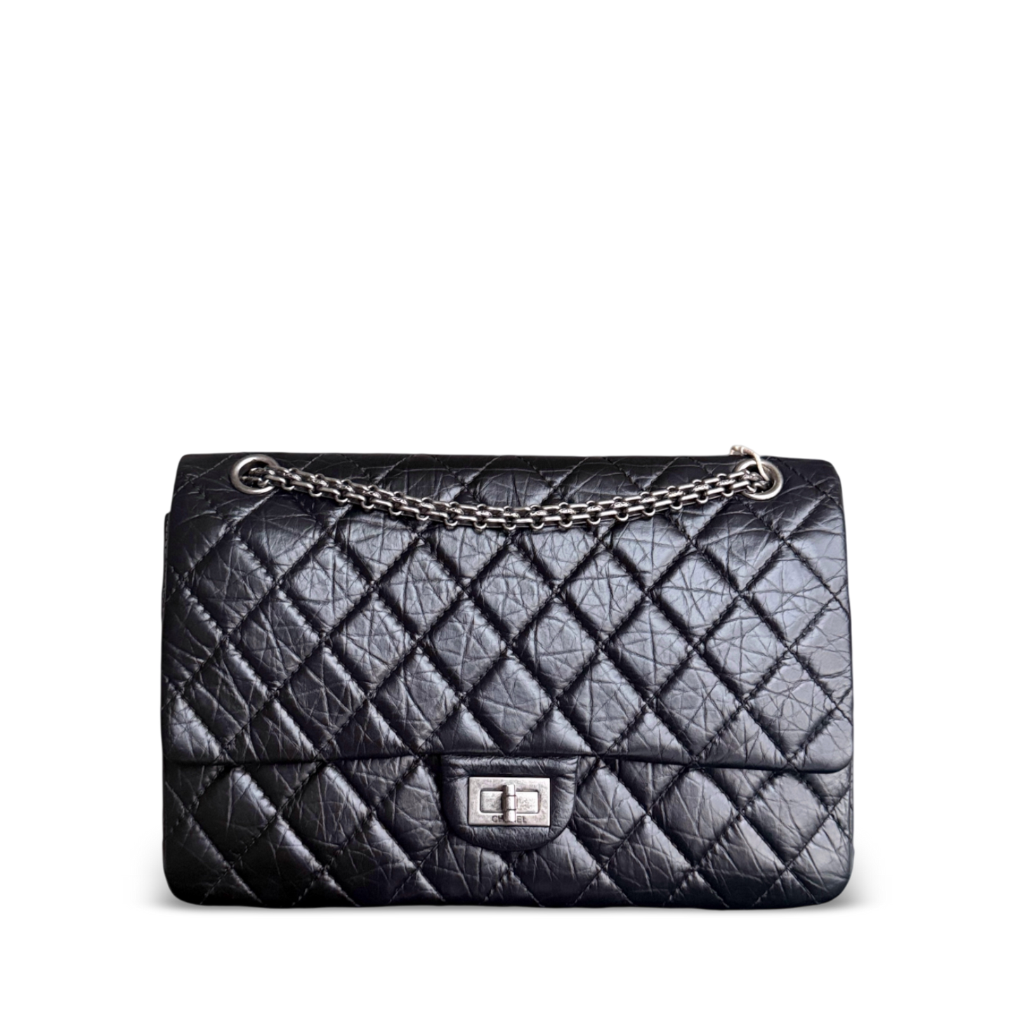Chanel 2.55 Reissue 226 - Quilted Aged Calfskin Black Ruthenium  Silver Hardware Series 19