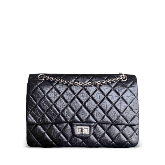 Chanel 2.55 Reissue 226 - Quilted Aged Calfskin Black Ruthenium  Silver Hardware Series 19