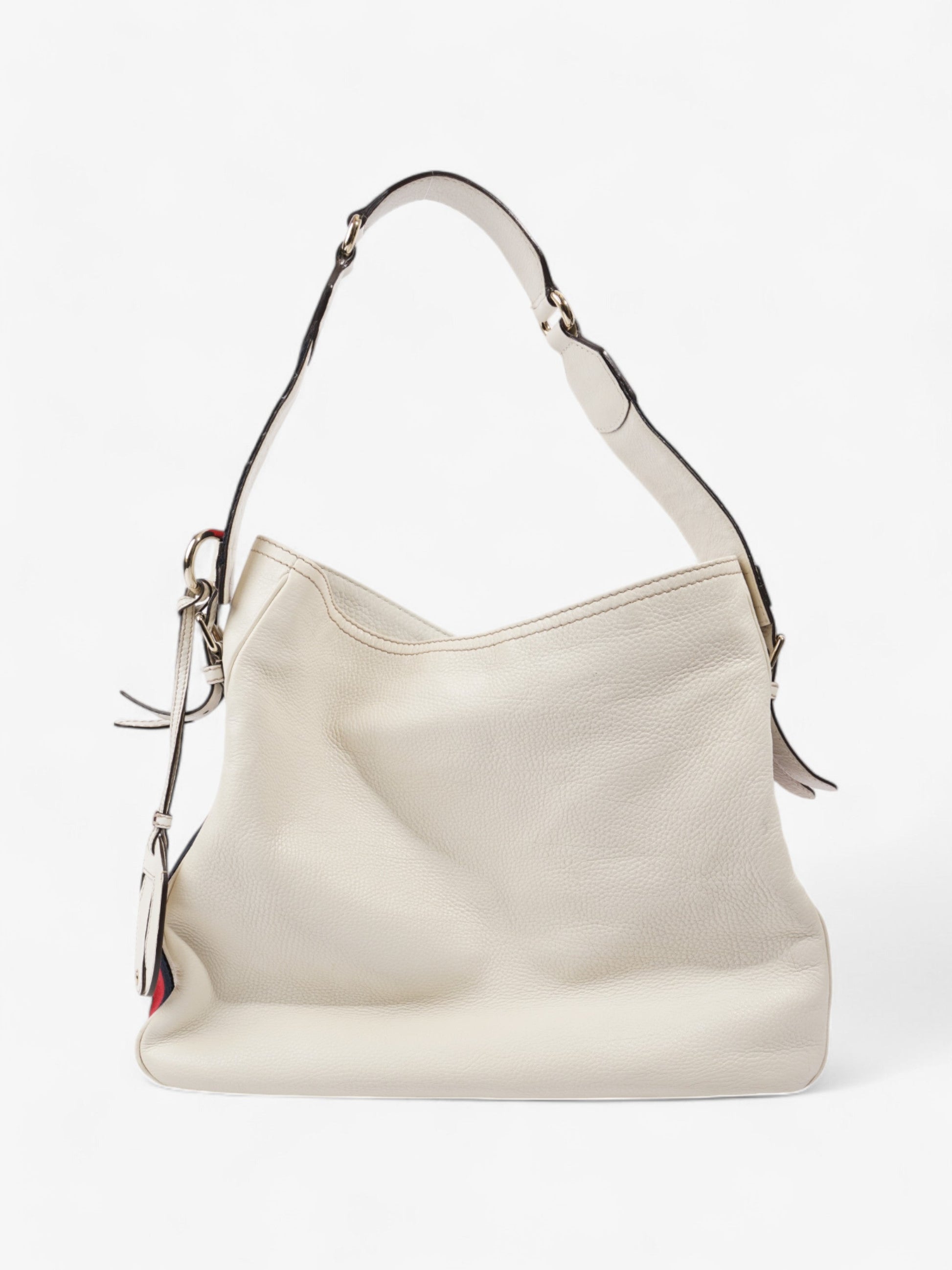 Gucci Heritage Hobo White / Navy Blue / Red Leather
