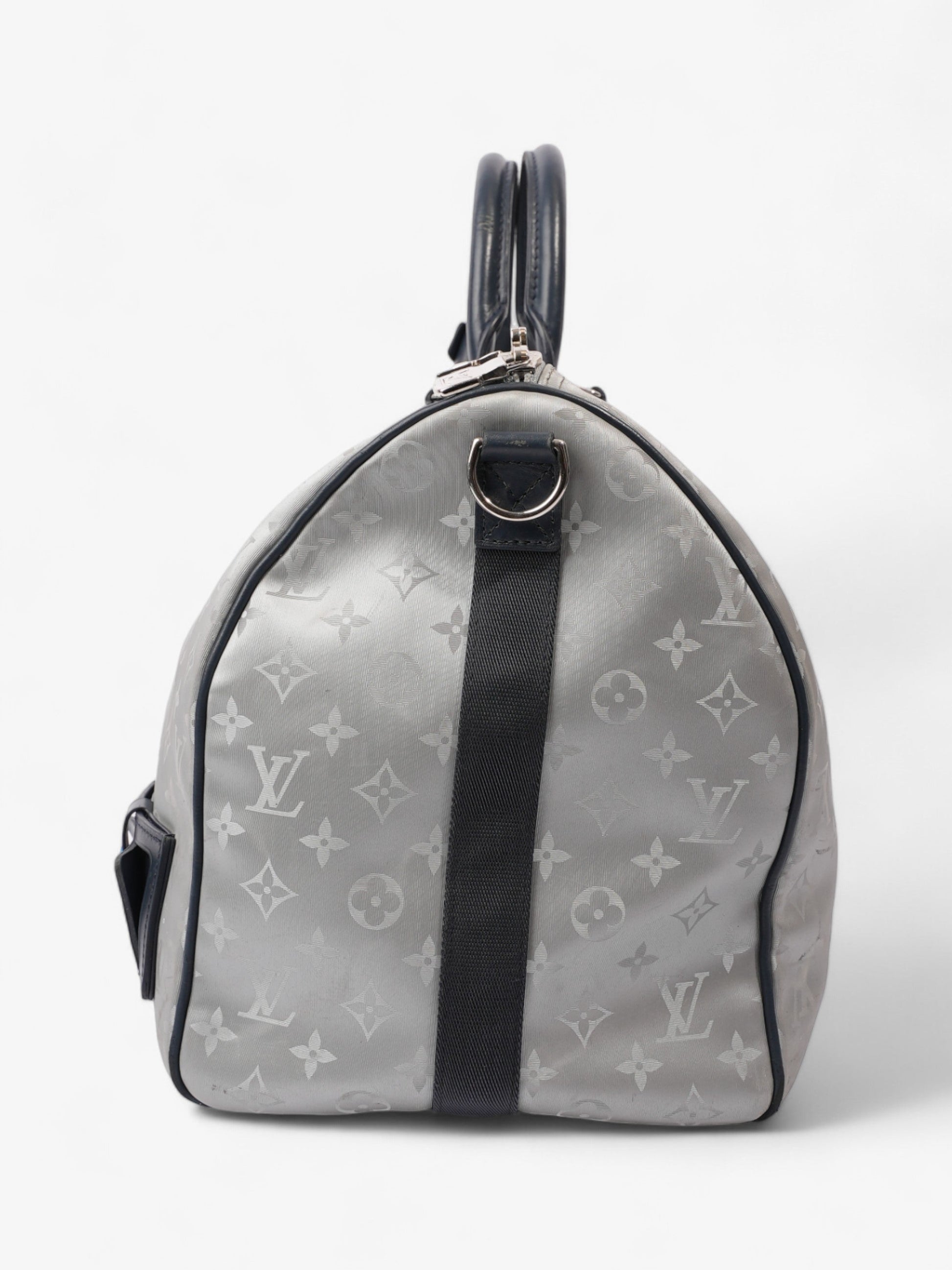  Louis Vuitton Keepall Bandouliere Monogram Satellite / Navy Blue Canvas 50