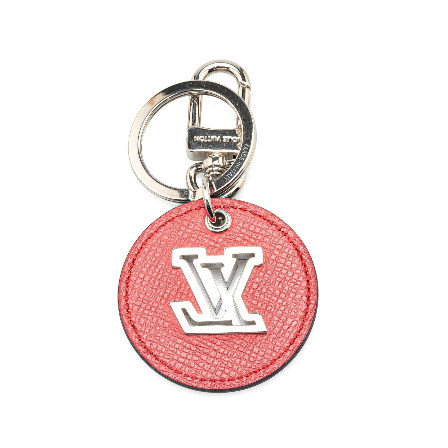 Silver Louis Vuitton LV Circle Eyelet Key Chain