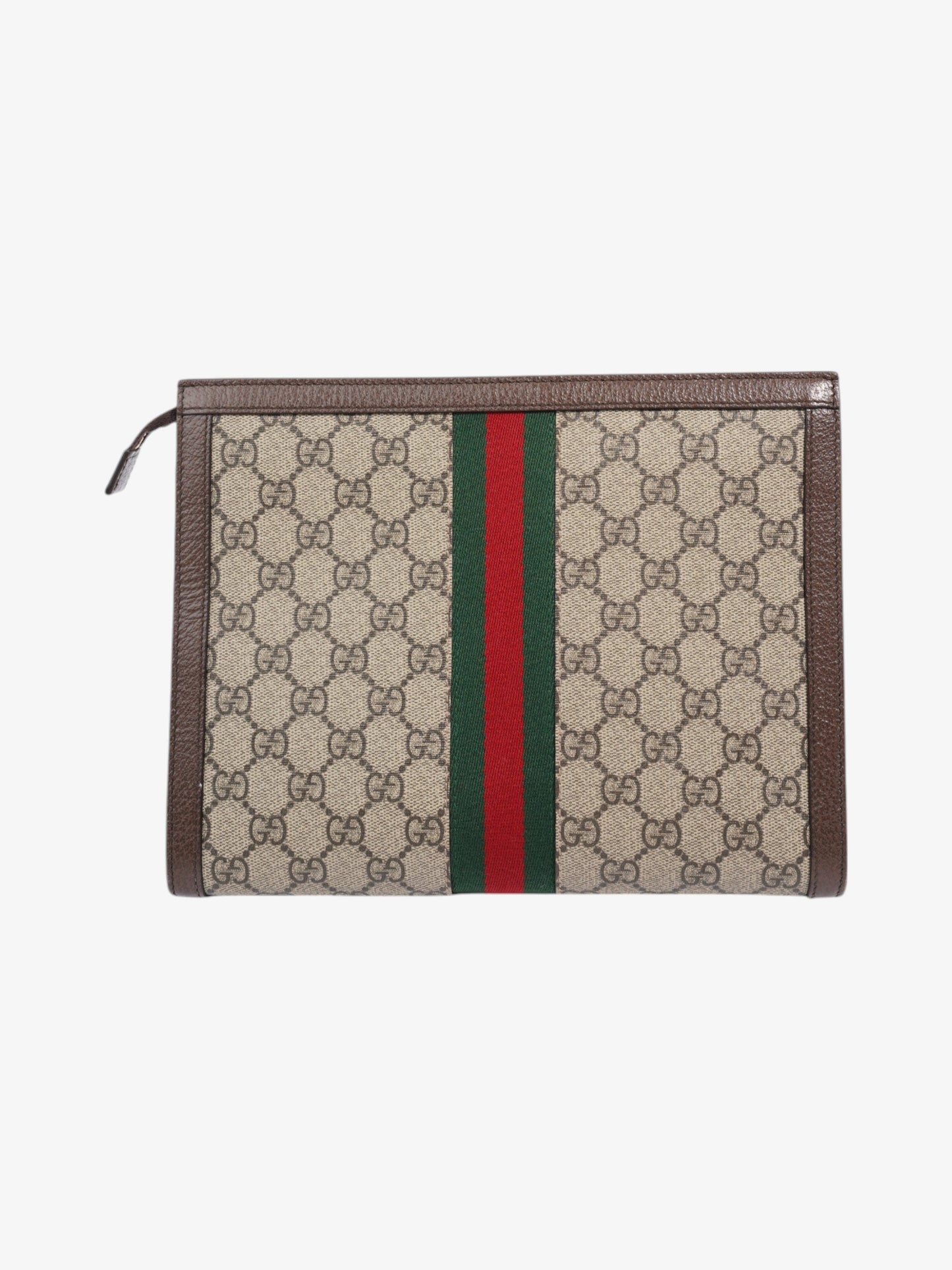 Gucci Ophidia Pouch Beige / Brown / Green Coated Canvas