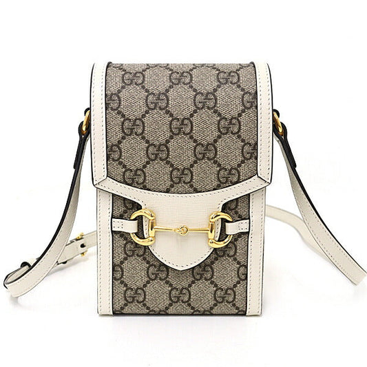 GUCCI Shoulder Bag 625615 GG Supreme Canvas beige Gucci Horsebit 1955 mini bag