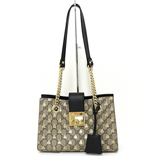 GUCCI Tote Bag 498156 GG Supreme Canvas beige Padlock Small Shoulder Bag