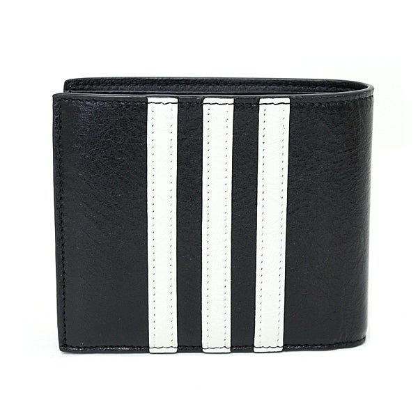 BALENCIAGA Bifold Wallet 721898 leather black Adidas collaboration mens