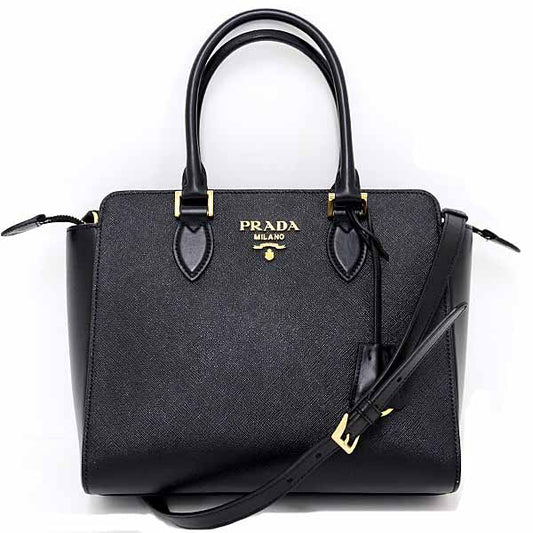 PRADA Shoulder Bag 1BA113 Safiano leather black Safiano 2way bag