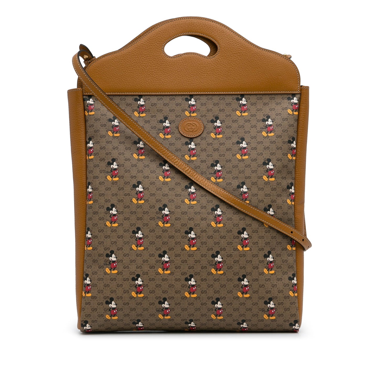 Gucci Brown Leather Canvas Tote Style 19