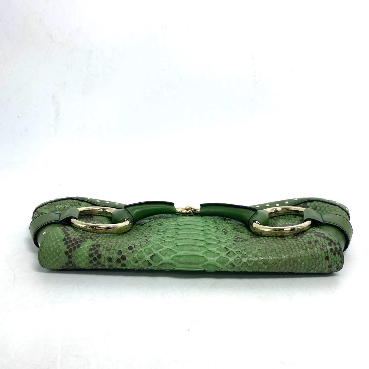 Gucci Horsebit 1955 Green Crocodile Skin Shoulder Bag Large