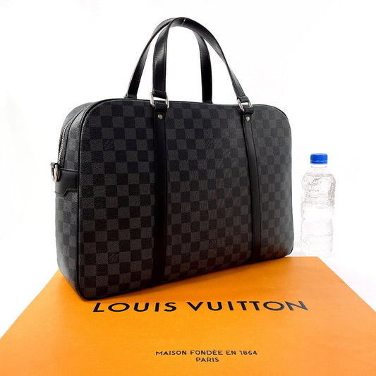LOUIS VUITTON Business bag N48118 Damier Grafitte black Yone mens