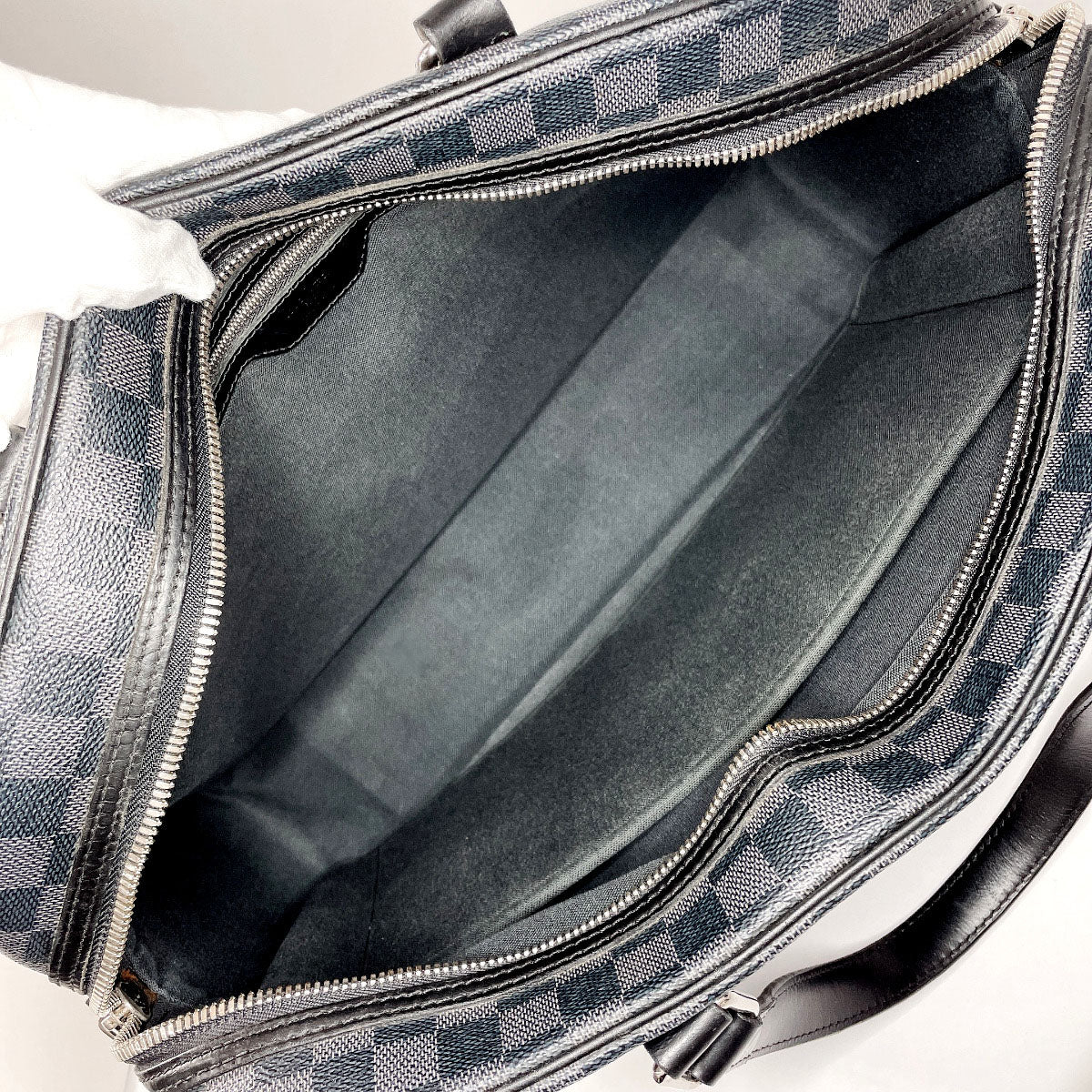 LOUIS VUITTON Business bag N48118 Damier Grafitte black Yone mens