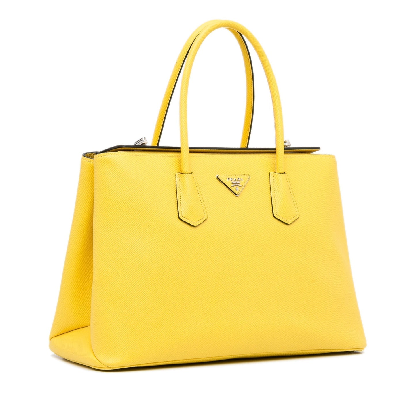 Prada Double Cuir Yellow Saffiano Luxury Handbag