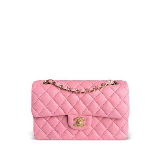 Chanel Classic Flap Small - Lambskin 23CM Quilted Pink Gold Hardware Series 27