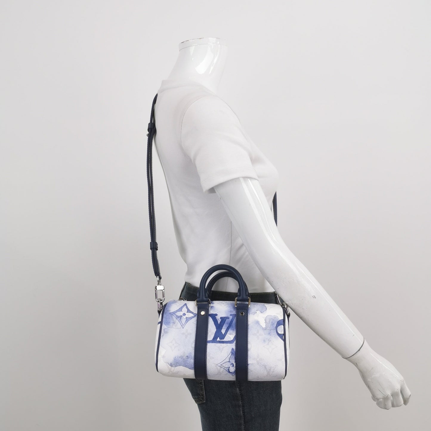 Louis Vuitton Keepall XS Blue Watercolor Leather and PU Crossbody Bag