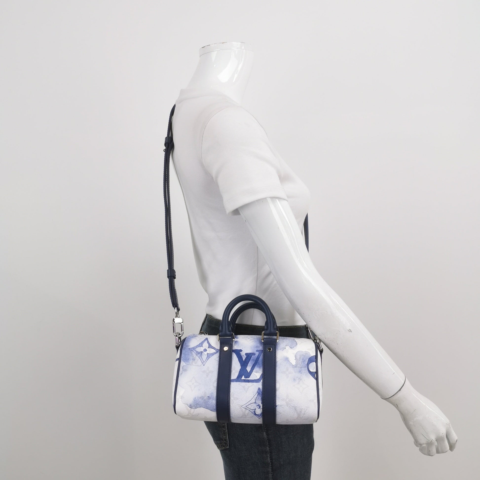 Louis Vuitton Keepall XS Blue Watercolor Leather and PU Crossbody Bag