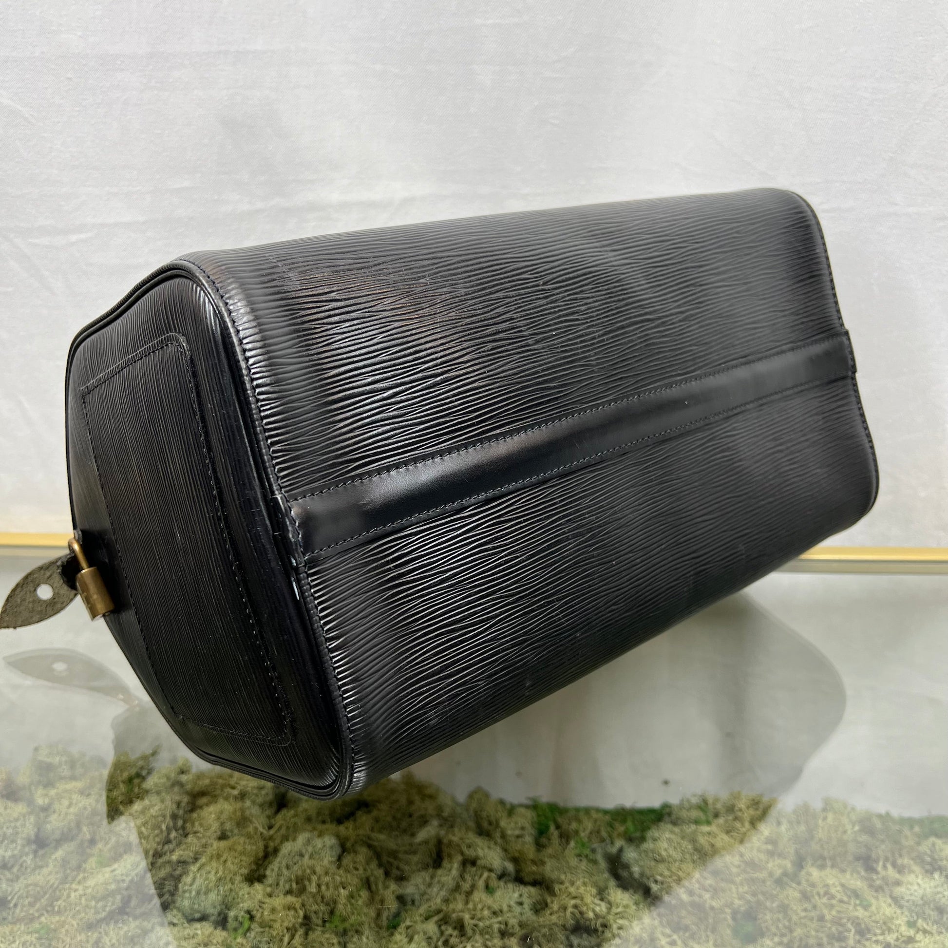 LOUIS VUITTON Black Epi Leather Satchel Bag