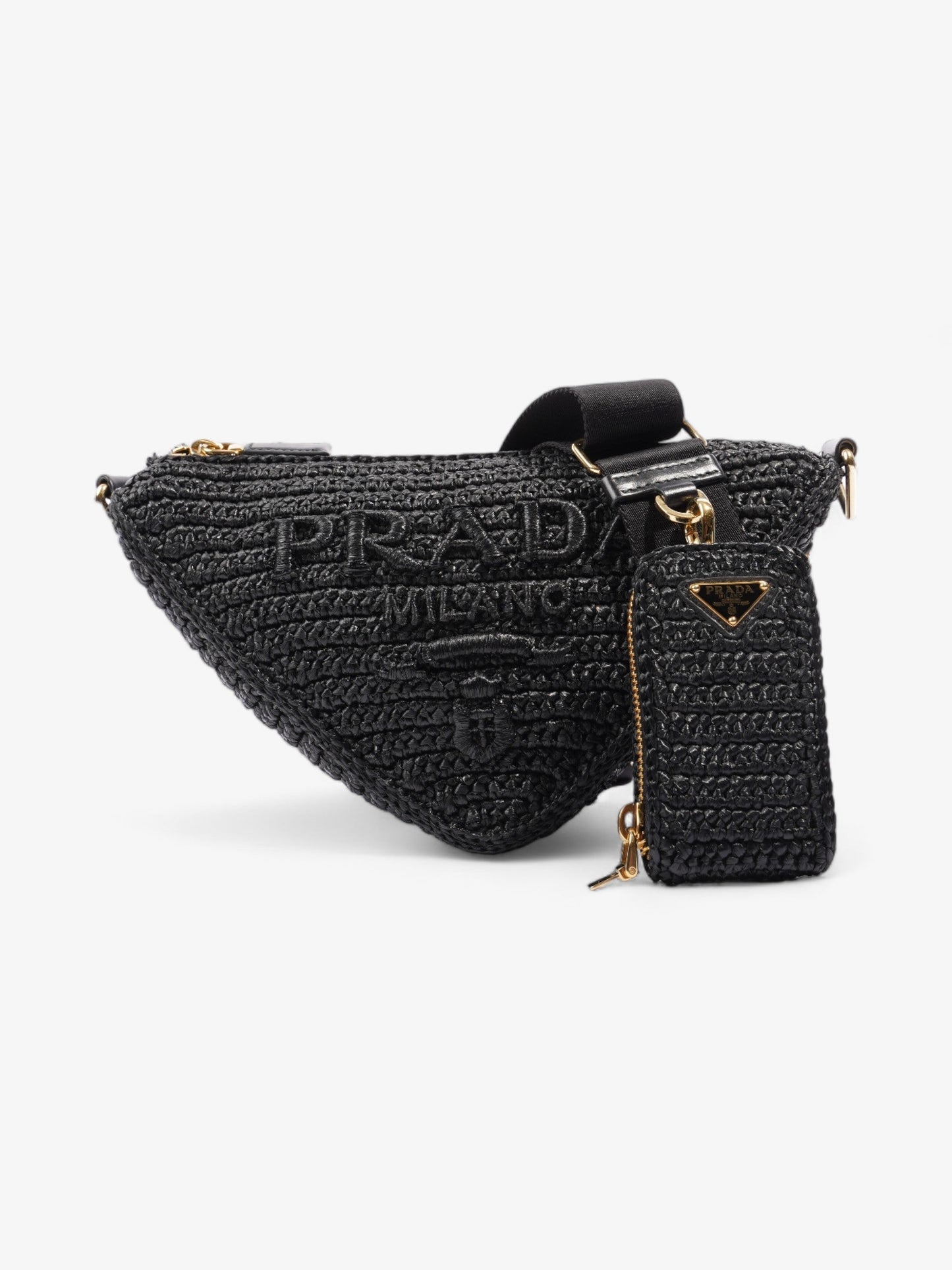 Prada Crochet Black Raffia