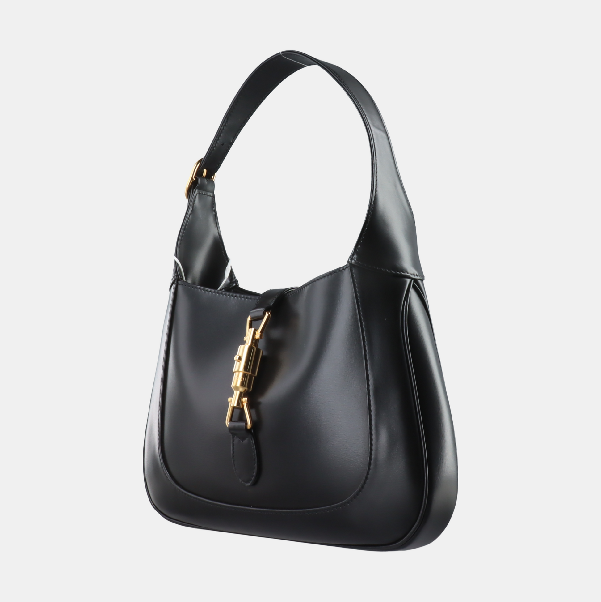 Gucci Jackie 1961 Black Leather Bag Small Piston Lock