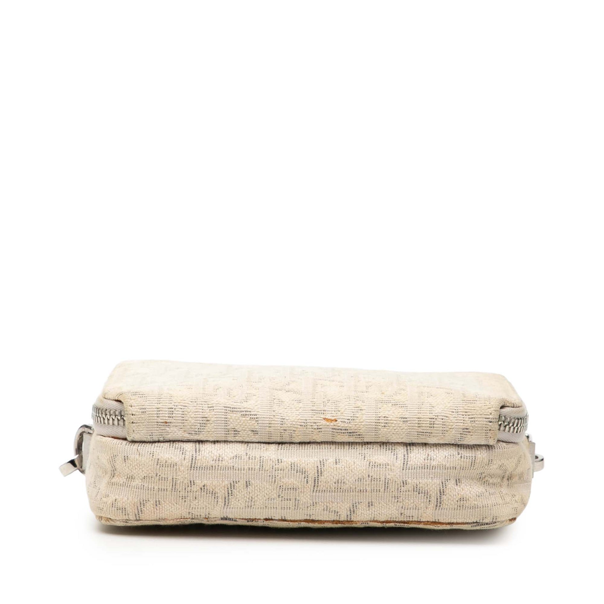 Beige Dior Oblique Canvas Double Zip Crossbody
