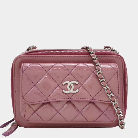 Chanel Pocket Box Camera Bag 2014-2015 Small Pink Lavendar Patent Leather