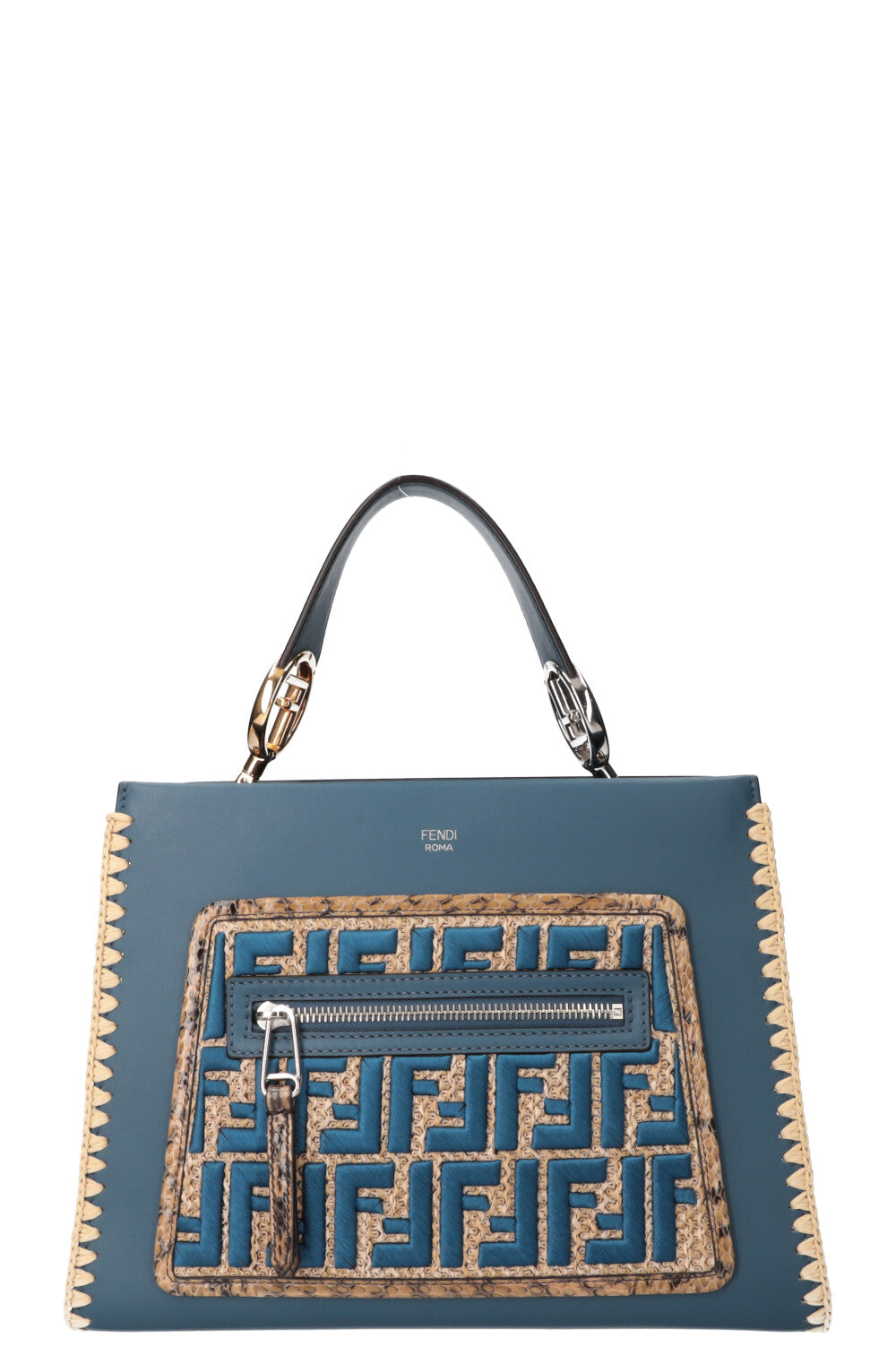 FENDI Small Runaway Bag Raffia Blue