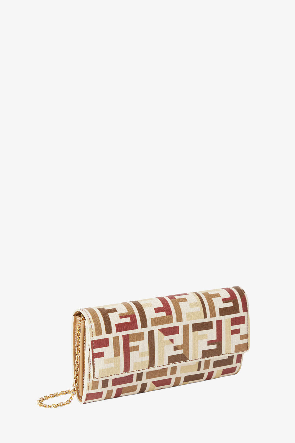 Fendi Roma Continental With Chain Pouch With Chain In Multicolor Ff Fabric