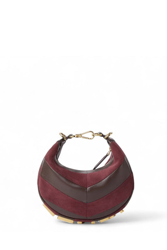 Fendigraphy Mini Mini-Bag In Leather And Suede With Two-Tone Inlay