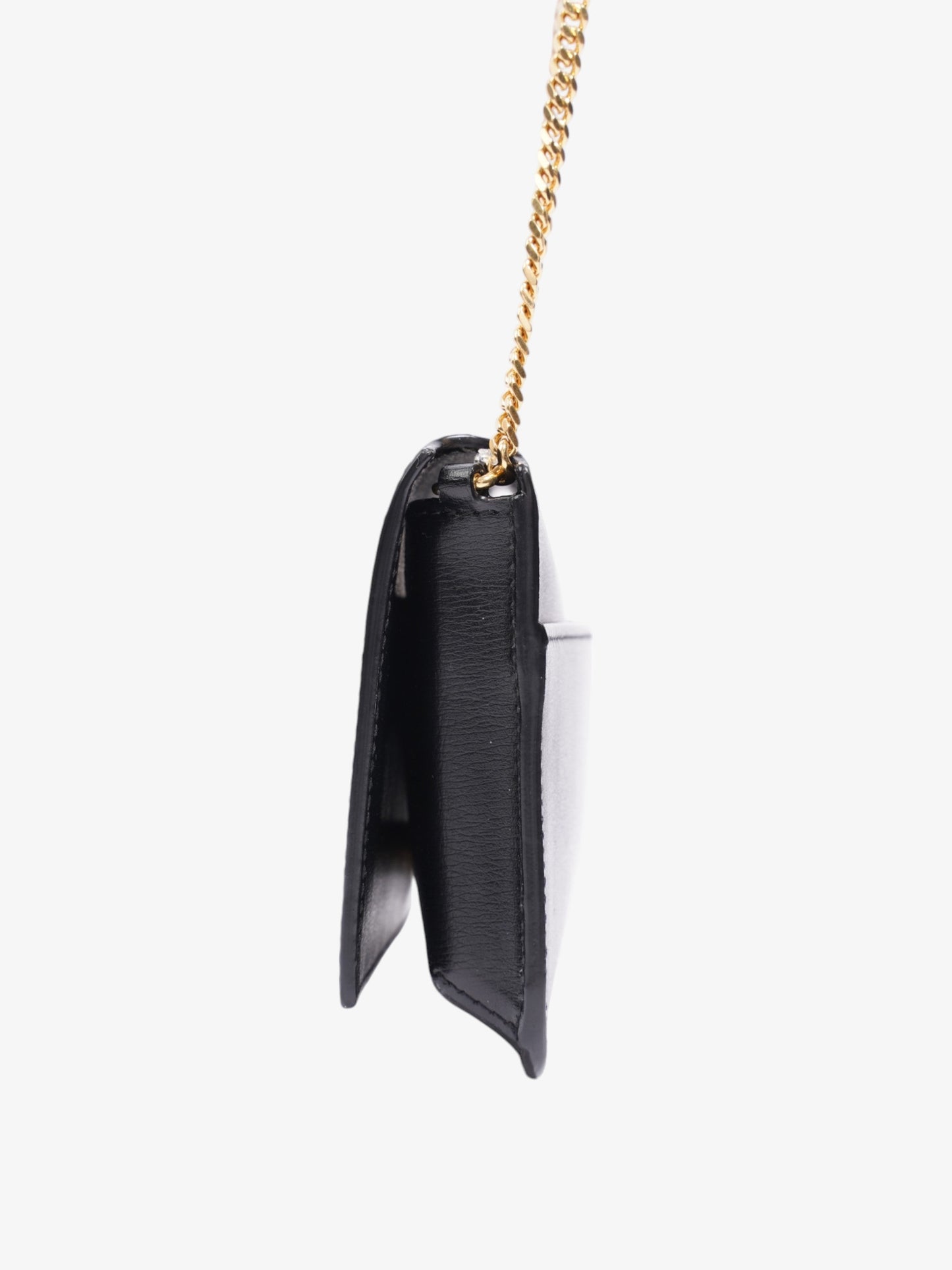 Saint Laurent Cassandre Phone Pouch Black Leather