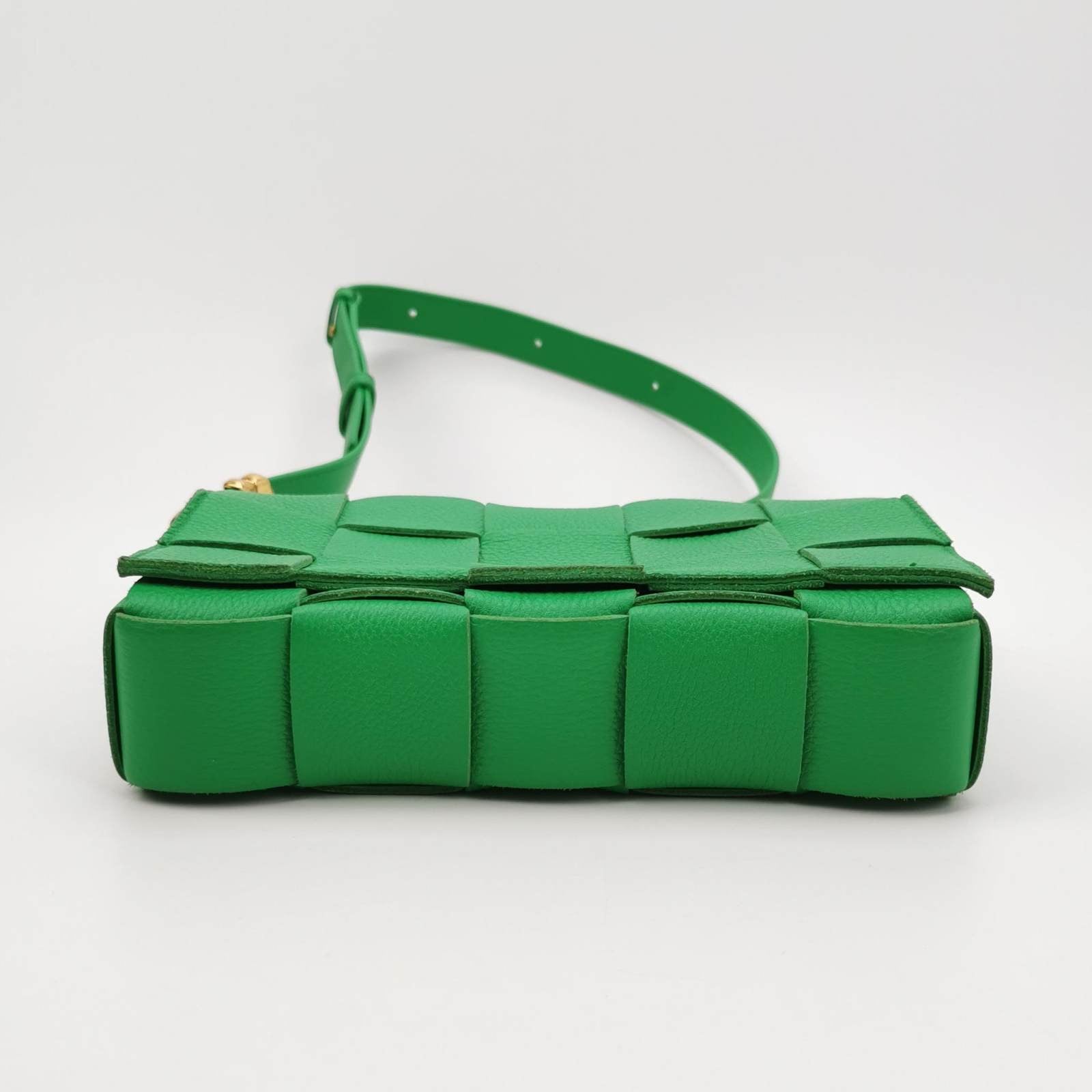 Bottega Veneta Cassette Parakeet Green Leather Crossbody Bag