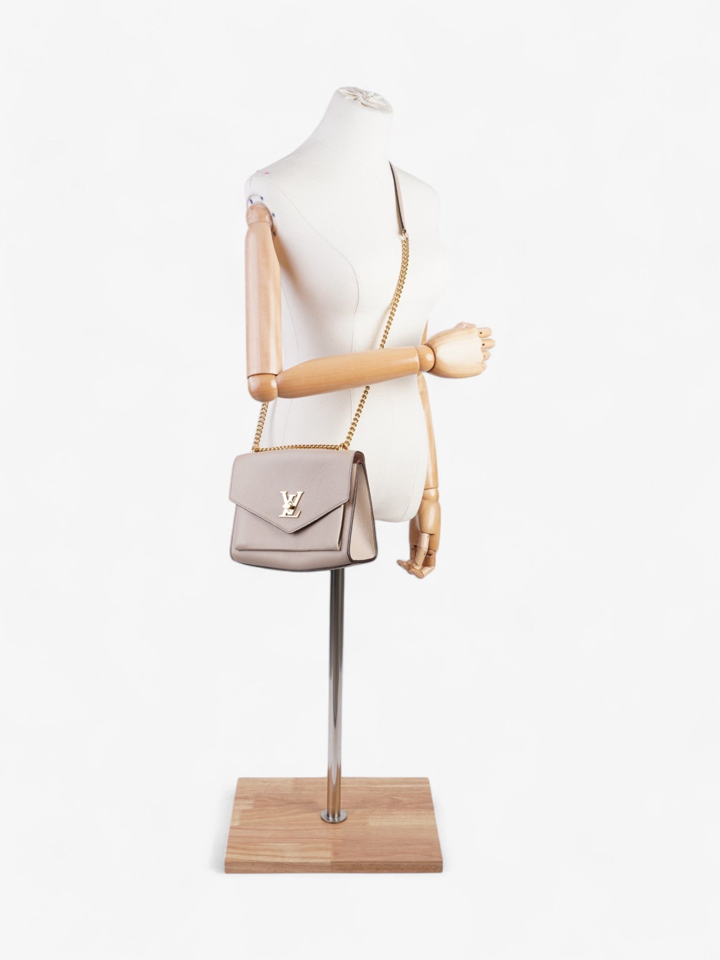 Louis Vuitton Mylockme Greige Calfskin Leather BB